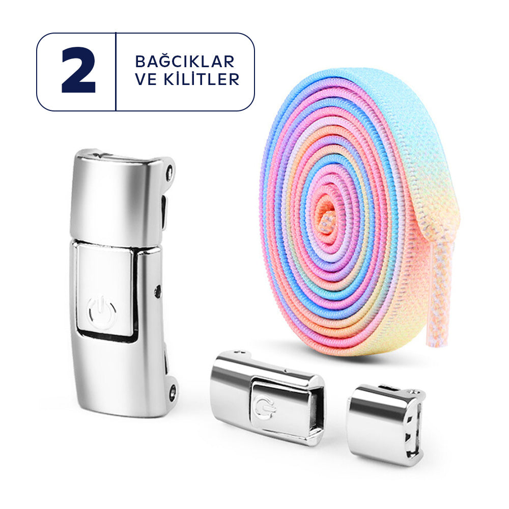 Elastik bağcıklar, pratik kilit sistemi – bağlamak yok, takılmak yok