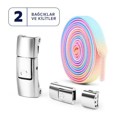 Elastik bağcıklar, pratik kilit sistemi – bağlamak yok, takılmak yok