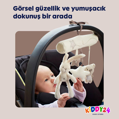 Asmalı peluş tavşan bebek oyuncağı – yumuşacık & güvenli