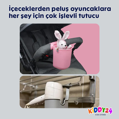 Bebek arabası ve bisiklet için pratik bardak tutucu – her şey için çok işlekli tutucu