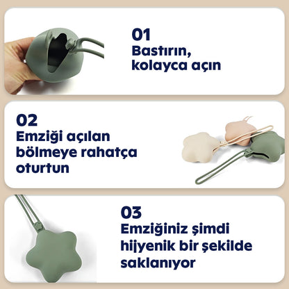 Silikon emzik kutusu – hareket halindeyken temiz ve kullanışlı