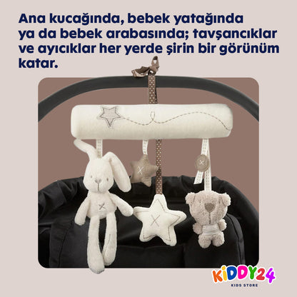 Asmalı peluş tavşan bebek oyuncağı – yumuşacık & güvenli