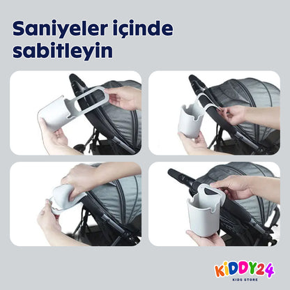 Bebek arabası ve bisiklet için pratik bardak tutucu – her şey için çok işlekli tutucu