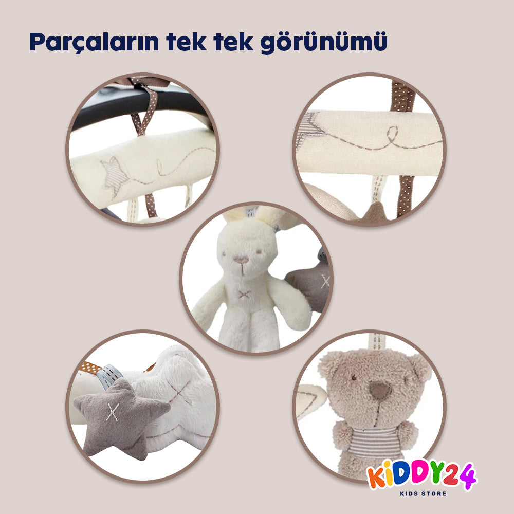Asmalı peluş tavşan bebek oyuncağı – yumuşacık & güvenli