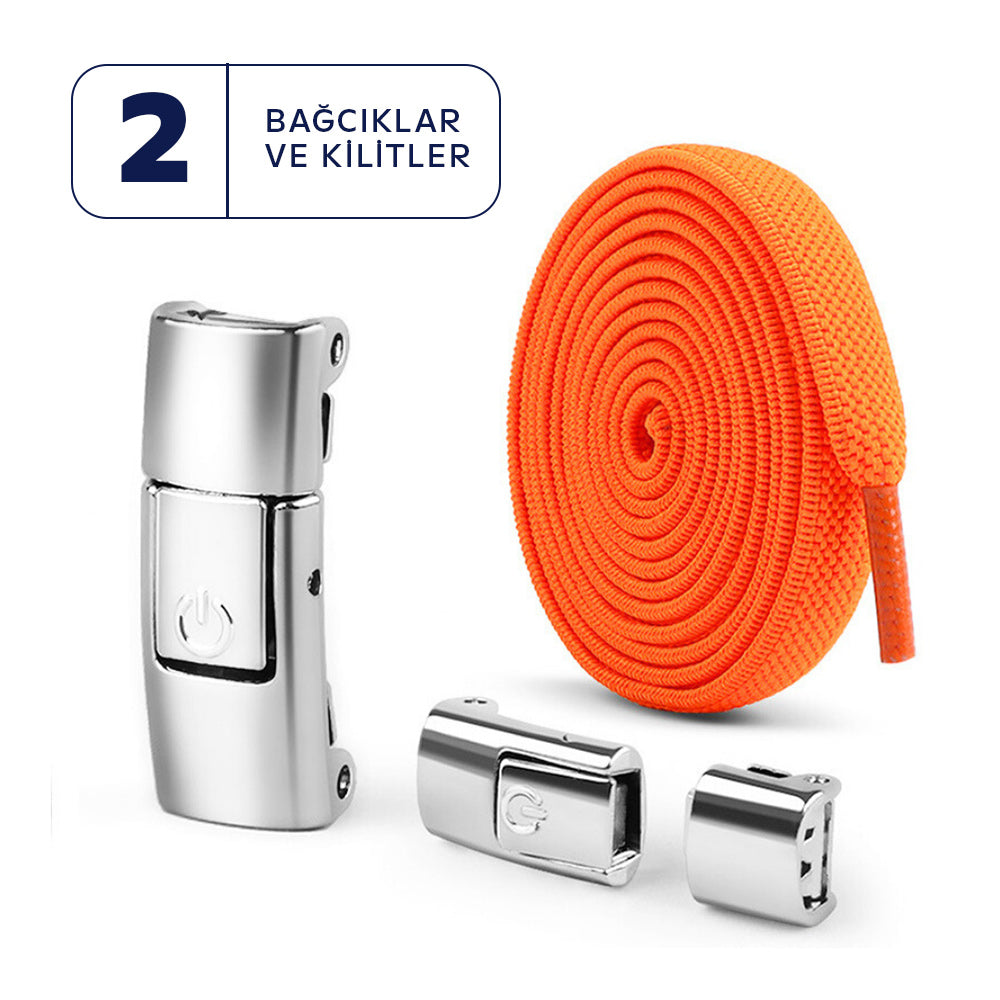 Elastik bağcıklar, pratik kilit sistemi – bağlamak yok, takılmak yok