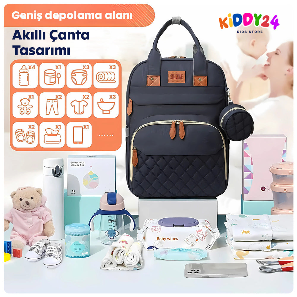 Portatif 3'ü 1 arada sırt çantası – katlanabilir bebek yatağıyla seyahatlerinizi kolaylaştırır