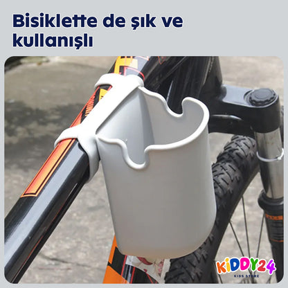 Bebek arabası ve bisiklet için pratik bardak tutucu – her şey için çok işlekli tutucu