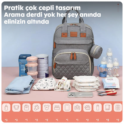 Portatif 3'ü 1 arada sırt çantası – katlanabilir bebek yatağıyla seyahatlerinizi kolaylaştırır