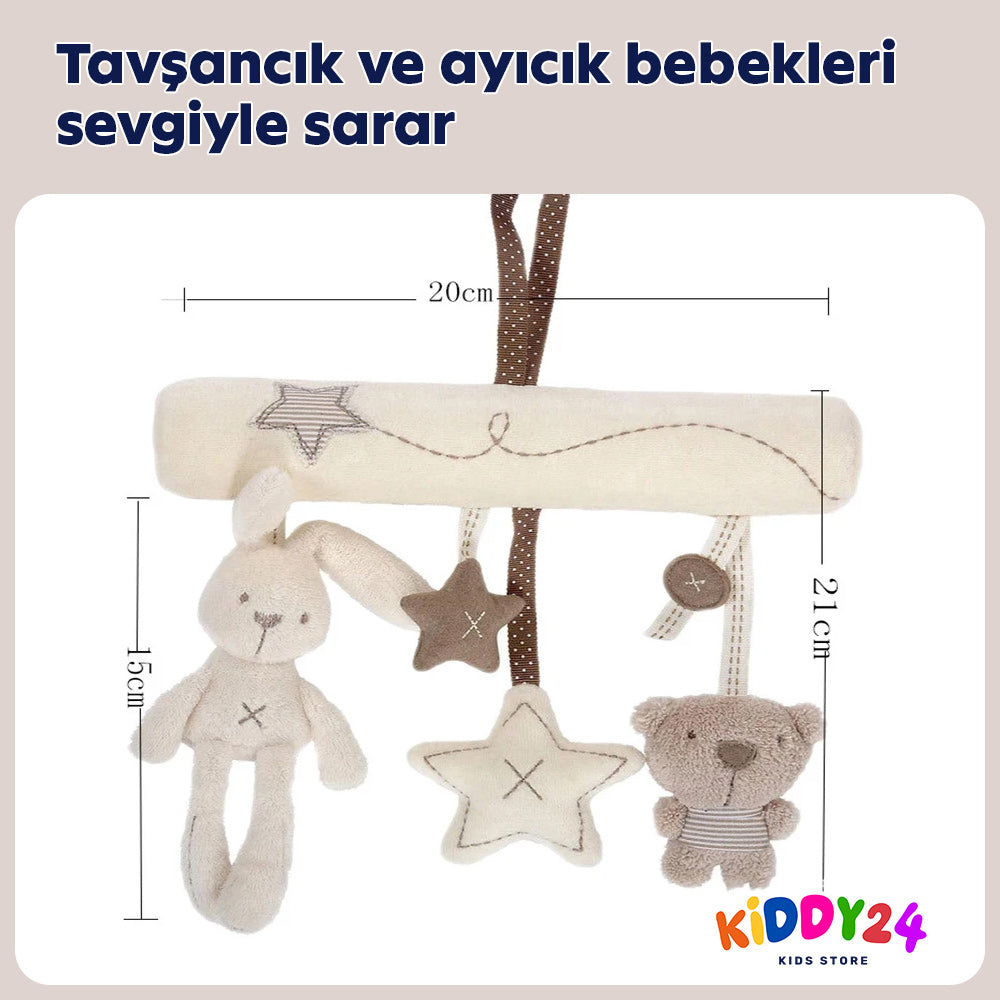 Asmalı peluş tavşan bebek oyuncağı – yumuşacık & güvenli