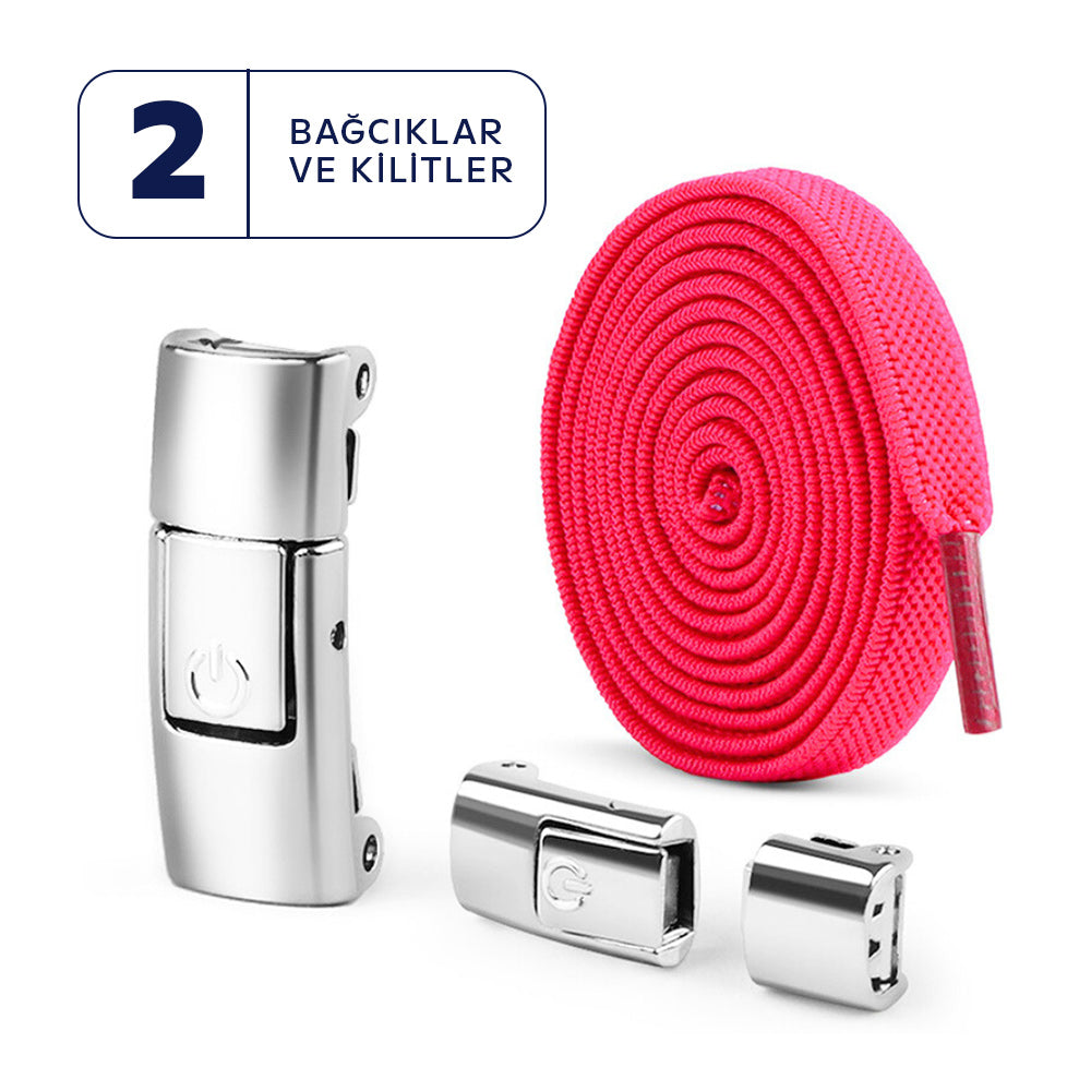 Elastik bağcıklar, pratik kilit sistemi – bağlamak yok, takılmak yok