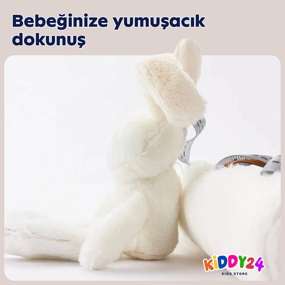 Asmalı peluş tavşan bebek oyuncağı – yumuşacık & güvenli