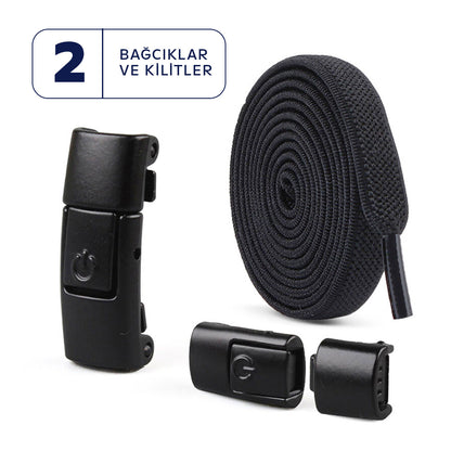 Elastik bağcıklar, pratik kilit sistemi – bağlamak yok, takılmak yok