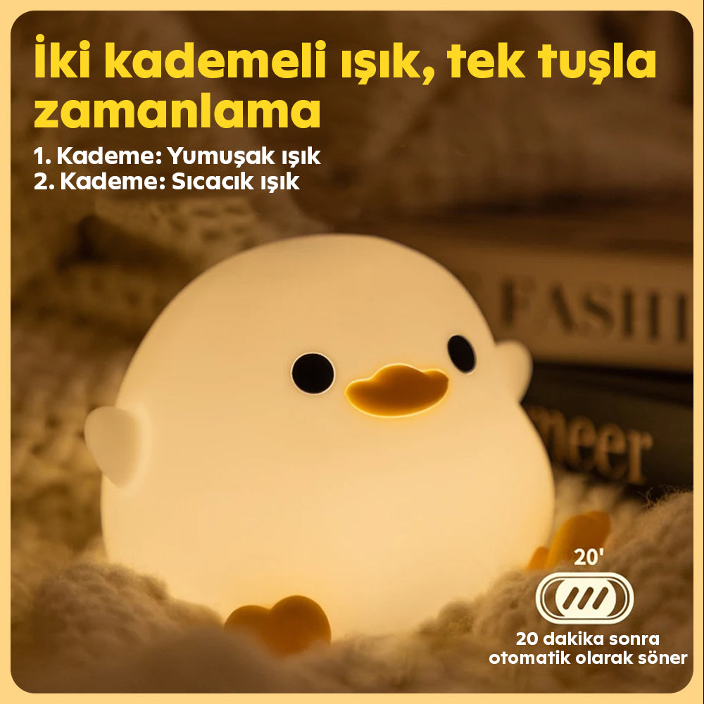 Huzurlu uyku ortamı için LED gece lambası – Sıcak ışık, güvenli tasarım, şık görünüm