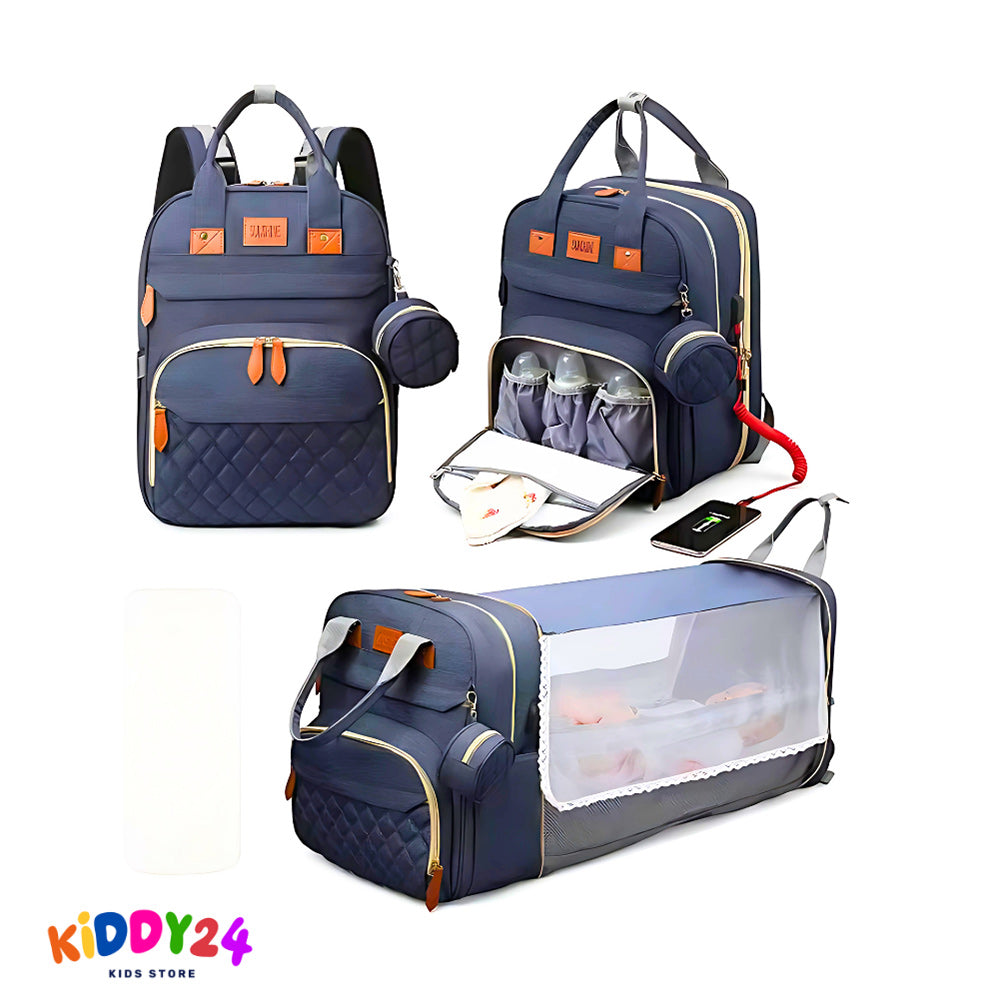 Portatif 3'ü 1 arada sırt çantası – katlanabilir bebek yatağıyla seyahatlerinizi kolaylaştırır