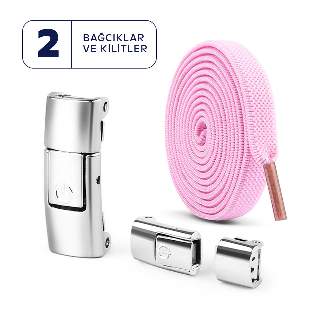 Elastik bağcıklar, pratik kilit sistemi – bağlamak yok, takılmak yok