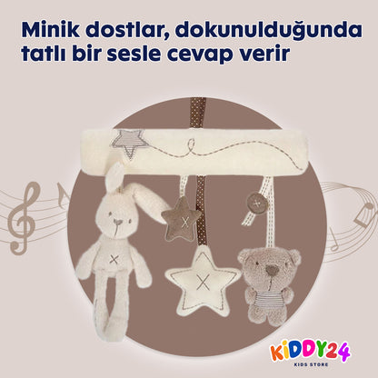 Asmalı peluş tavşan bebek oyuncağı – yumuşacık & güvenli