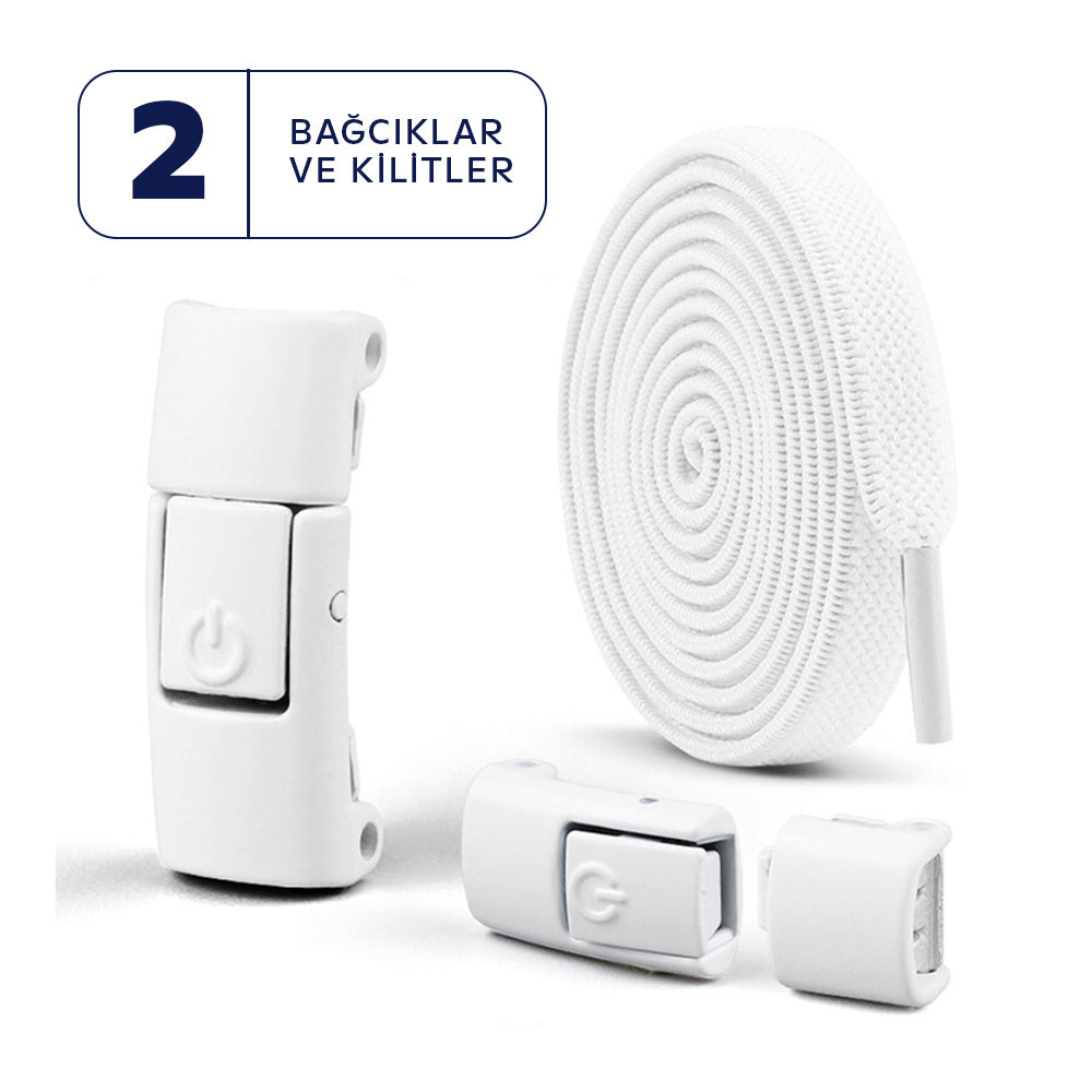 Elastik bağcıklar, pratik kilit sistemi – bağlamak yok, takılmak yok